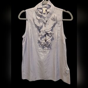 J. Crew Sleeveless Silk And Cotton Blend Ruffle Top Size 4